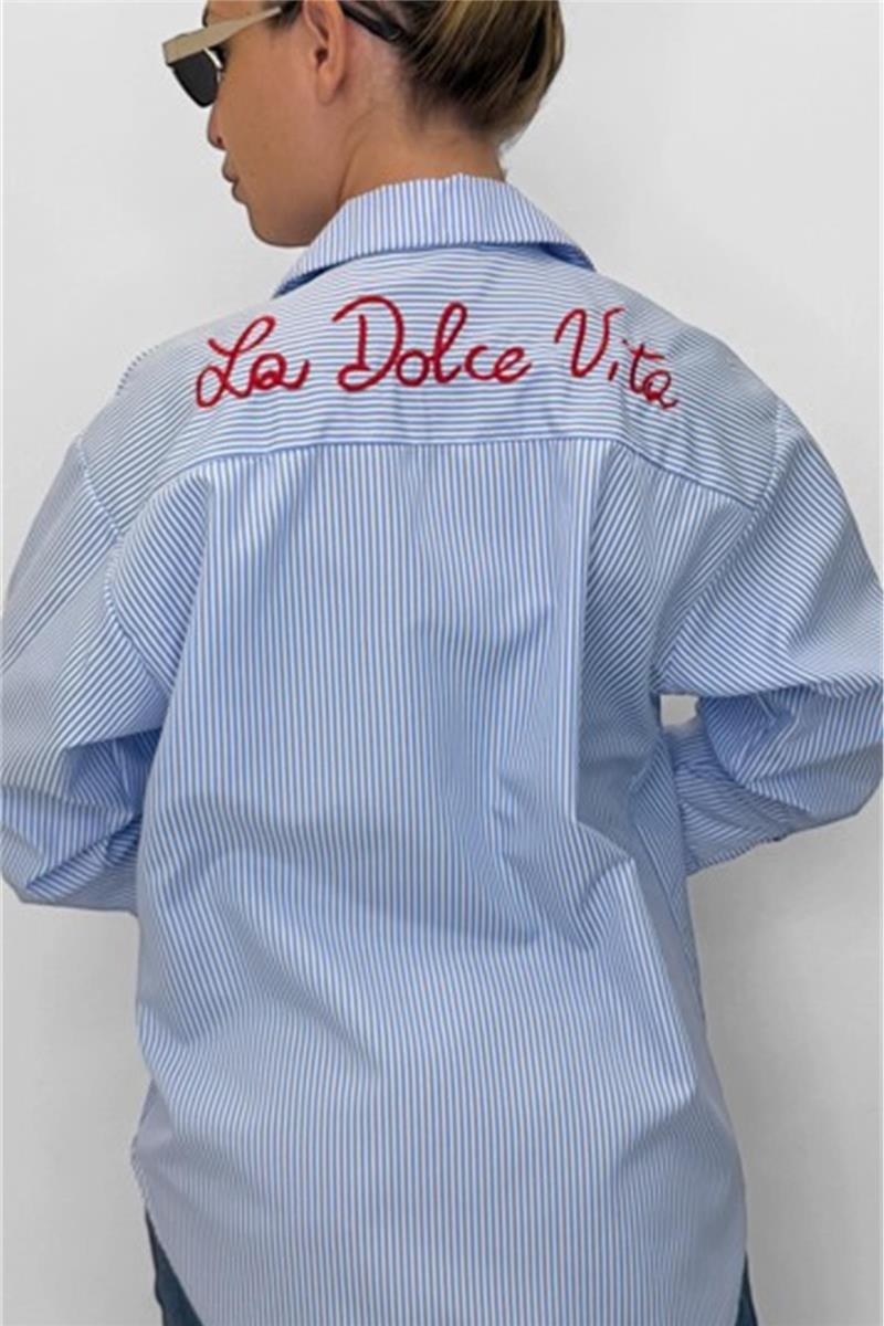 camicia con scritta sul retro la dolce vita